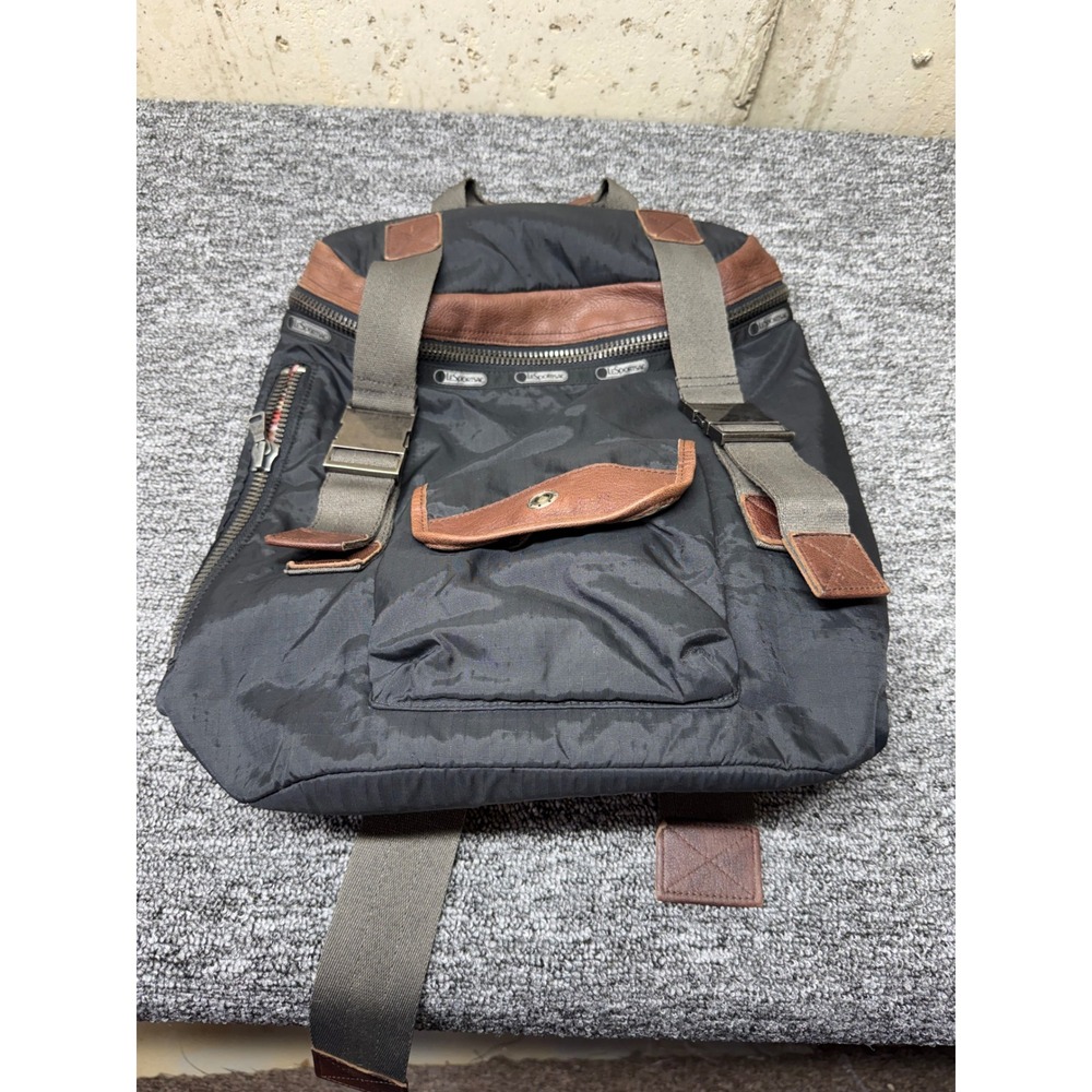 LeSportsac x Opening Ceremony Black Ripstop Nylon Leather Trim Backpack Graffiti